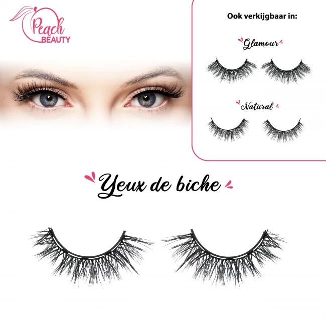 Magnetic Eyelashes Set With Eyeliner - Yeux de Biche