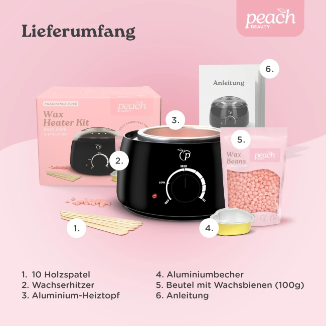 Waxing Set - Professioneler Wachswärmer - Kombi-Angebot mit 200 gr Hartwachsbohnen Rose